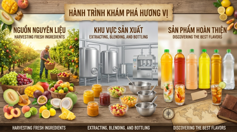 Hành trình của một sản phẩm đồ uống từ thông tin đầu vào đến thành phẩm