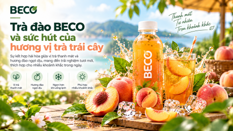 Trà đào BECO và sức hút của hương vị trà trái cây